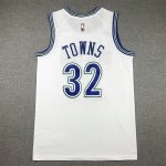 NBA 32 Towns Timberwolves 2023-24 Classic Maillot blanc brodé